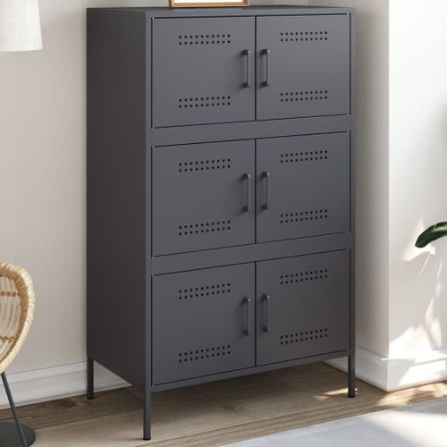 Vidaxl Buffet Haut Anthracite 68x39x113 Cm Acier