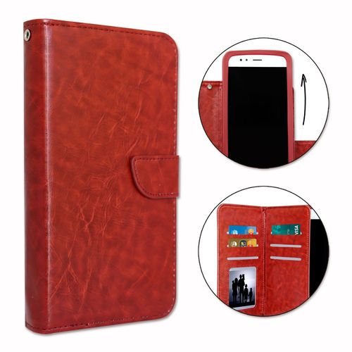Etui Housse Folio Pour Nokia 1.4 Format Portefeuille Éco-Cuir - Double Clapet Intérieur Porte Cartes Fermeture Magnétique - Marron