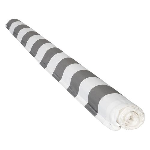 Toile Pour Store Banne Saule 3,5 × 3m - Toile Rayée Blanche/Grise