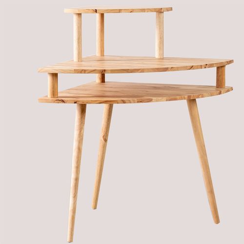 Bureau D'angle En Bois Arlan Bois Naturel