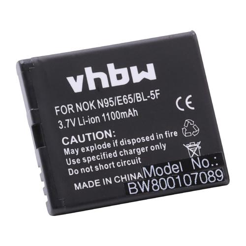 Vhbw Batterie Compatible Avec Nokia 6210 Navigator, 6290, 6710 Navigator, C5-Scdma, E65, N93 Smartphone (1100mah, 3,7v, Li-Ion)