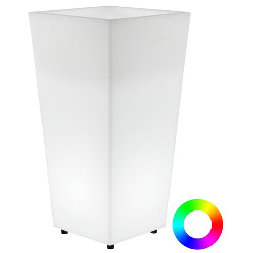 Bac À Fleurs Luminueux Intérieur Extérieur Melisa 40 Cm Recharge Solaire + Électrique