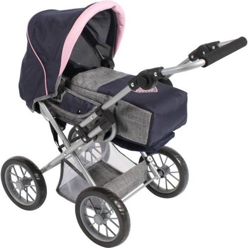 Poussette Combinée Pour Poupée Leni, Bleu Foncé - Gris
