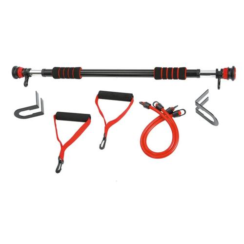 Barre De Porte Avec Bandes D'entraînement Barre D'extension De Porte Avec Sangles D'exercice Barre D'entraînement Bandes De Résistance Elastique Fitness Musculation Tubes Sport Gym Pilates Yoga Sport