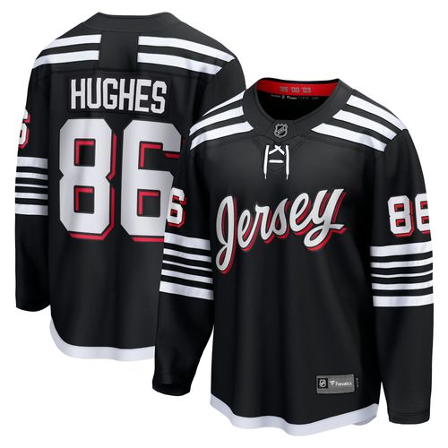 Fanatics Pour Hommes Jack Hughes Noir New Jersey Devils Alternate Premier Breakaway Player Maillot