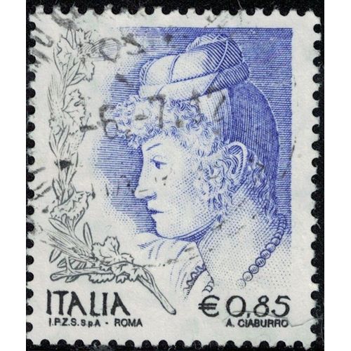 Italie 2004 Oblitéré Used Tête De Femme Women In Art La Femme Dans L'art Su