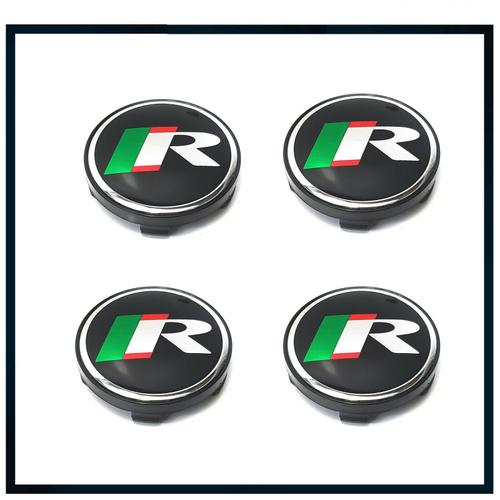 4x Cache Moyeux Centre Roue Dia 60mm Jaguar R Logo Badge Embleme Noir Silver Nr