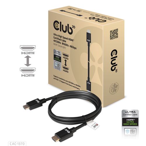 Club 3d Ultra High Speed Hdmi 4k120hz, 8k60hz Kabel 48 Gbit/s - 1,5m