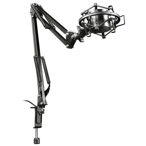 Trust GXT 253 Emita Bras Micro Réglable avec Câble Intégré, Support Antichoc Microphone - Noir