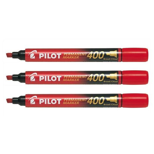 Pilot Lot De 6 Marqueurs Permanent Sca 400 Pte Biseau Large Rouge