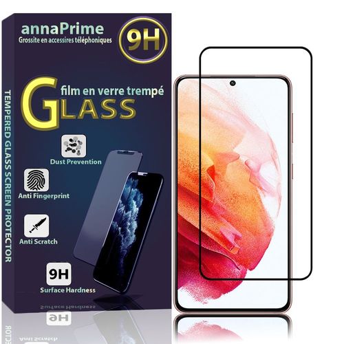 1 Film Verre Trempé Pour Samsung Galaxy S21 5g 6.2" De Protection D'écran - Couleur Noir