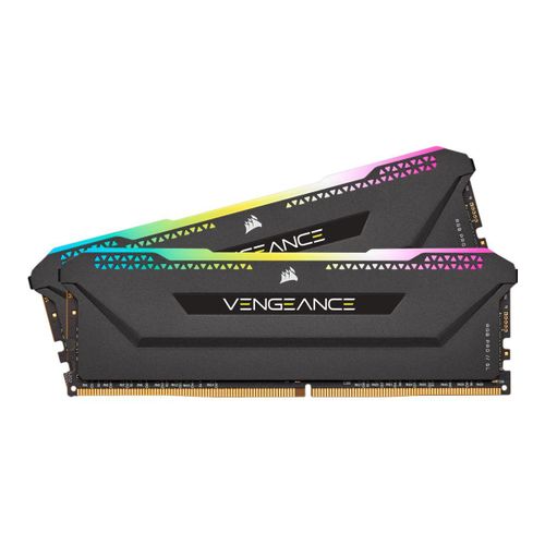 CORSAIR Vengeance RGB PRO SL - DDR4 - kit - 32 Go: 2 x 16 Go - DIMM 288 broches - 1800 MHz / PC4-28800 - CL18 - 1.35 V - mémoire sans tampon - non ECC - noir - pour Komplett Office Micro R9