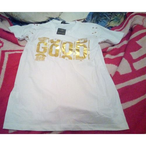 Tshirt Blanc Doré So Good Taille 14 Ans Neuf ..
