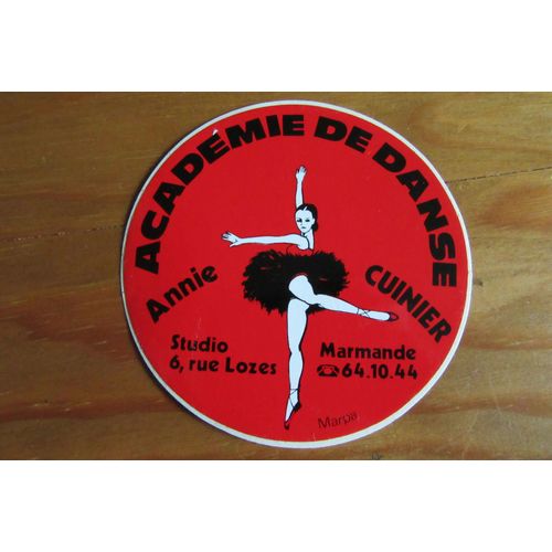 Autocollant - Sticker Académie De Danse Annie Cuinier À Marmande
