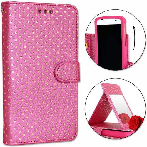 Housse Folio Pour Nokia 1.4 Format Portefeuille Éco-Cuir - Double Clapet Intérieur Porte Cartes - Fushia
