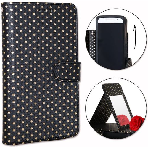 Housse Folio Pour Nokia 1.4 Format Portefeuille Éco-Cuir - Double Clapet Intérieur Porte Cartes - Noir