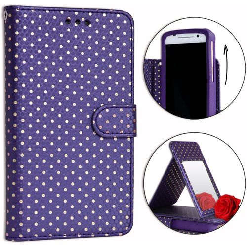 Housse Folio Pour Nokia 1.4 Format Portefeuille Éco-Cuir - Double Clapet Intérieur Porte Cartes - Violet