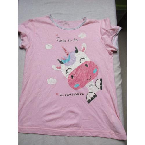 T-Shirt Rose "Licorne", 10 Ans