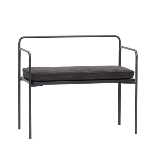 Banc En Tissu Et Métal Noir