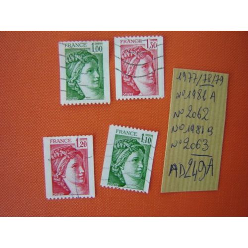 Ad 249 A // Lot De 4 Timbres Oblitérés France N°1981a/B/2062/2063 "Sabine
