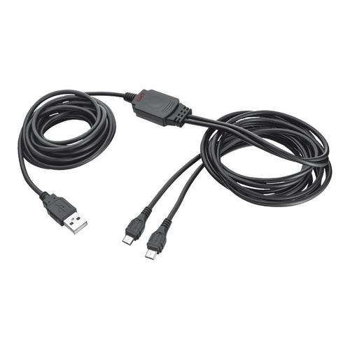 Trust Gxt 222 Duo Charge And Play Cable - Câble De Chargement / De Données - Micro-Usb De Type B Mâle Pour Usb Mâle - 3.5 M - Pour Sony Dualshock 4; Sony Playstation 4