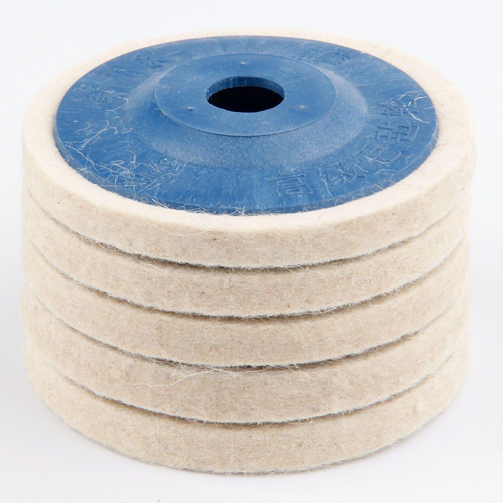 Lot de 10 disques de polissage pour meuleuse d'angle en laine de 4 pouces  (10 cm)