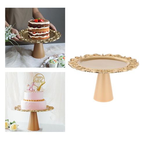 Support à gâteau de mariage rétro rond en métal, présentoir de fête, plaque sur socle, outils de décoration de gâteaux, outil de cuisson BONY4200