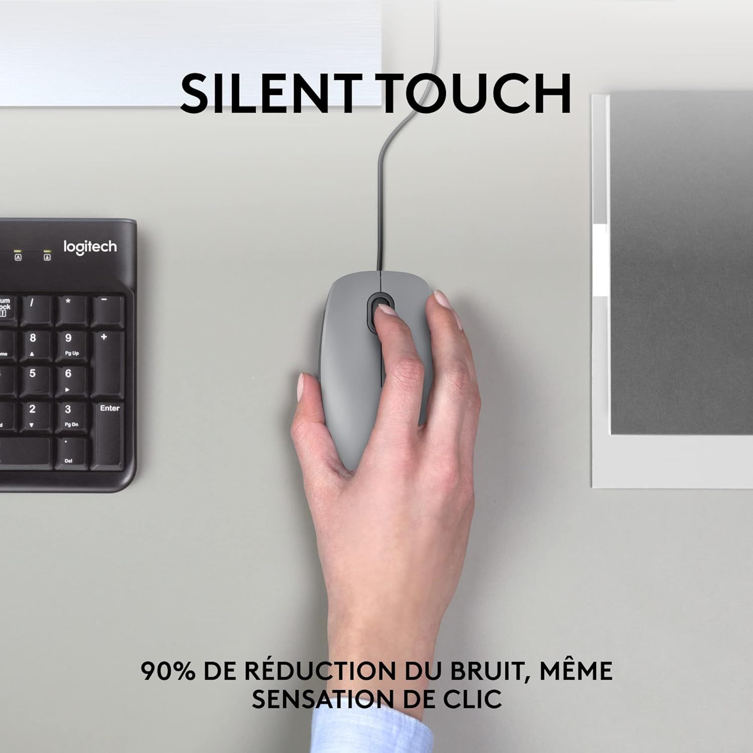 Gris Gris M110 Souris Filaire USB Boutons Silencieux Taille ... - 2