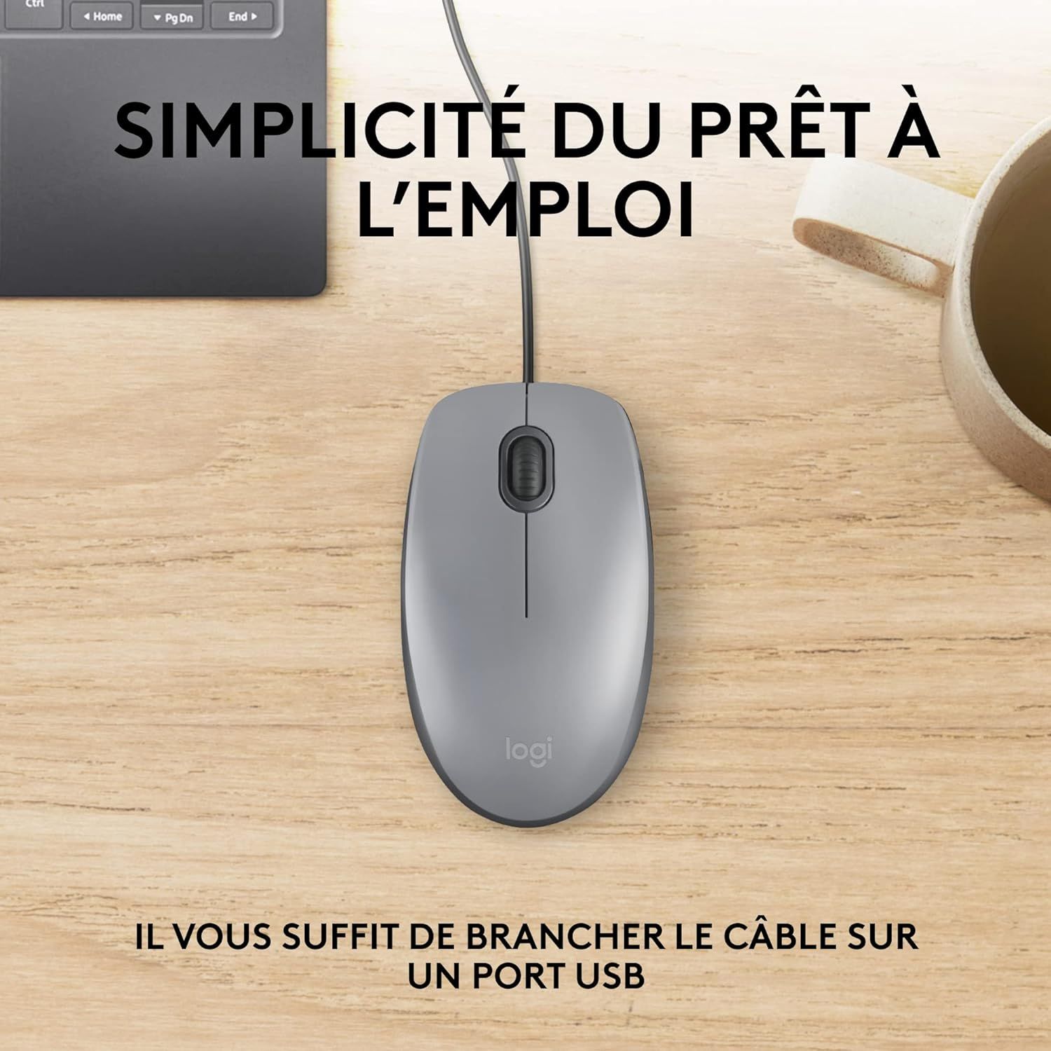 Gris Gris M110 Souris Filaire USB Boutons Silencieux Taille ... - 3