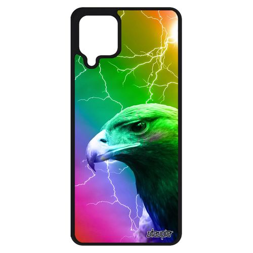 Coque Samsung Galaxy A12 Silicone Aigle Design Multicolore Vert Arc En Ciel Royal Animal Animaux Aluminium Cover Oiseau Etui Rapace
