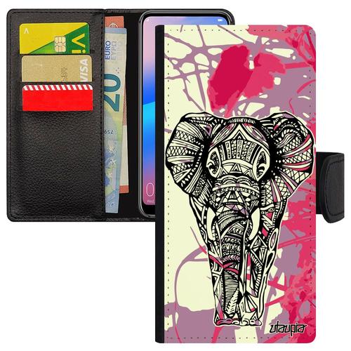 Coque Pour A42 Elephant D'afrique Azteque Nature Tribal Graphique Noir Smartphone Sagesse Femme Fleur Ethnique Ganesh Samsung Galaxy