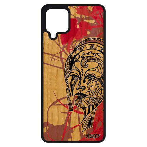 Coque Silicone Pour Samsung Galaxy A12 Bois Femme Cover Souple Dessin Fleur Jolie Animal Nature Tribal Antichoc Rigide Portable Rose