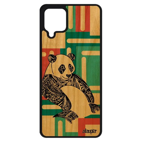 Coque Silicone Panda Samsung Galaxy A12 En Bois Geometrique Femme Graphique Ethnique Carré Solide Symbole Rigide Vert Dessin Tribal