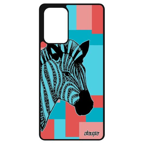 Coque Samsung Galaxy A72 Silicone Zebre Geometrique Tribal Animaux Rayé Africain Telephone Carré Case Personnalisé Rose Azteque Cube