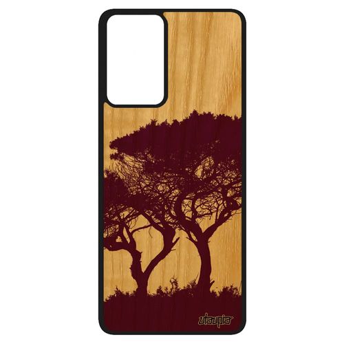 Coque Silicone Samsung Galaxy A52 Bois Arbres Telephone Peinture 4g Cover Antichoc Branche Ecologie Design Portable Paysage Violet