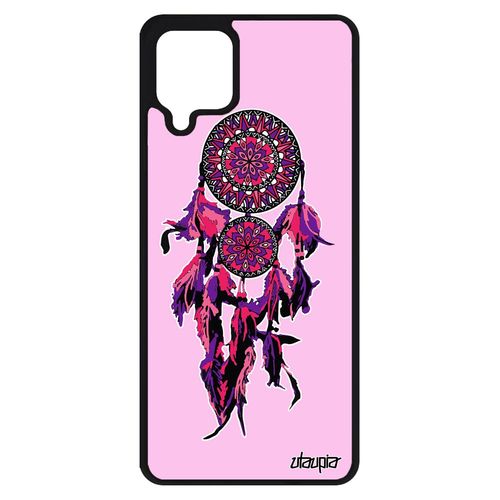 Coque Samsung Galaxy A12 Silicone Attrape Reve Souple Mandala Original Tattoo Azteque Rose Fille Jolie Hippie Mobile Case Plume Maya