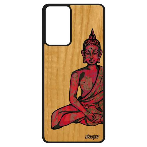 Coque Silicone Antichoc Samsung A52 En Bois Bouddha Assis Image Tibet Cadeau D'anniversaire Zen Case Souple Graphique 4g Rose Galaxy