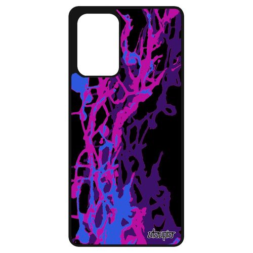 Coque Samsung Galaxy A72 Silicone Peinture Moderne Unique Coloré Texture Etui Alu Design Abstrait Violet Decoratif Original Rigide