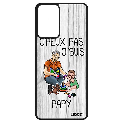 Coque Pour Samsung Galaxy A52 Silicone J'peux Pas J'suis Papy Famille Housse Drole Gris Bande Dessinée Jpeux Case Je Made In France