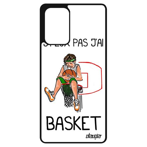 Coque J'peux Pas J'ai Basketball Samsung Galaxy A72 Silicone Original Blanc Drole 4g Humour Balle De Euro Etui Basket Sport Comique