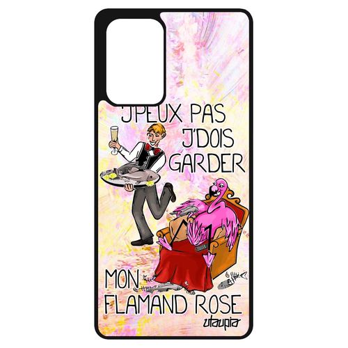 Coque Humour J'peux Pas J'dois Garder Mon Flamand Rose Pour Samsung Galaxy A72 En Silicone Texte Cartoon Dessin Case Je Drole Oiseau