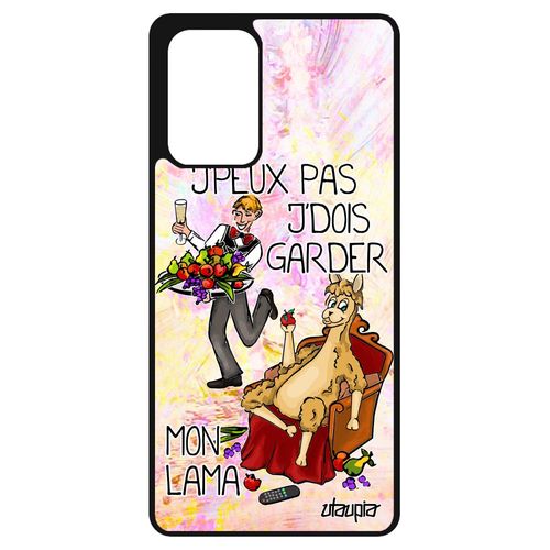 Coque Samsung Galaxy A72 Silicone Jpeux Pas J'dois Garder Mon Lama Humour Design Case Violet Cartoon Texte Personnalisé Dessin Je De
