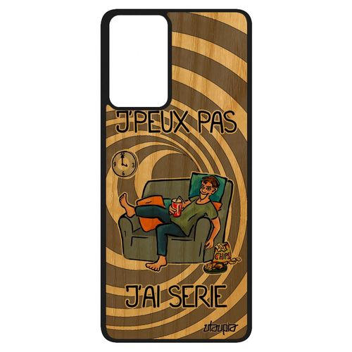Coque En Bois J'peux Pas J'ai Série Pour Samsung Galaxy A52 Silicone Antichoc Humour Gris 4g Je Texte Jpeux Drole De Protection Bd
