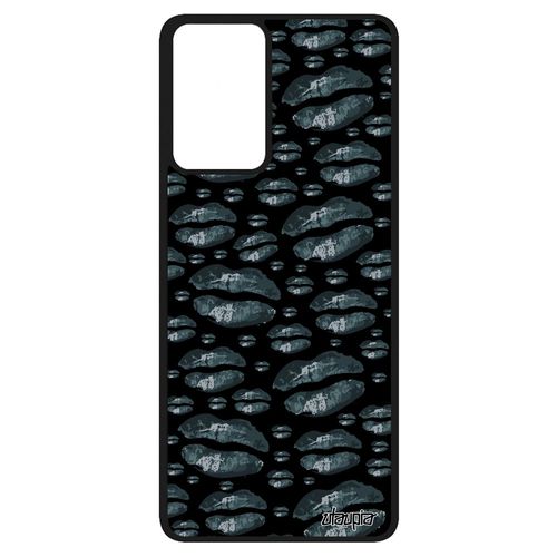 Coque Samsung Galaxy A52 Silicone Bouche Bisou Fantaisie Cigarette Love Etui Personnalisé Levres Femme Gris Telephone Housse Clope