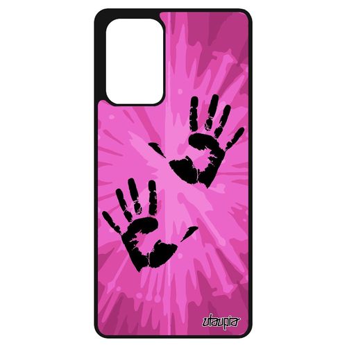 Coque Pour Samsung Galaxy A72 En Silicone Empreinte Main Femme Housse Smartphone Deux Soleil Rose Trace De Etui Motif Peinture