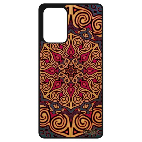 Coque Silicone Samsung Galaxy A72 Bois Mandala Housse Oriental Couleur Geometrique Rosace Portable Tpu Violet Tibetain Pas Cher De