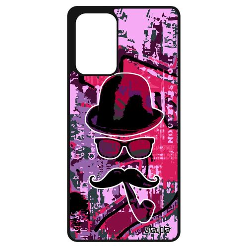 Coque Silicone Samsung Galaxy A72 Monsieur Moustache De Protection Fille Pipe Rose Chapeau Melon Smartphone Peinture Street Art Graf