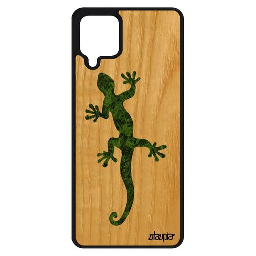 Coque Salamandre Samsung Galaxy A12 En Bois Veritable Silicone Esprit Du Feu Original 4g Reptile Animal Tpu Vert De Protection Femme