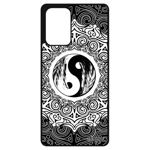 Coque Samsung Galaxy A72 Silicone Yin Et Yang Noir Et Blanc Fantaisie Bien & Mal Artistique Oriental Mandala Ying De Protection Noir