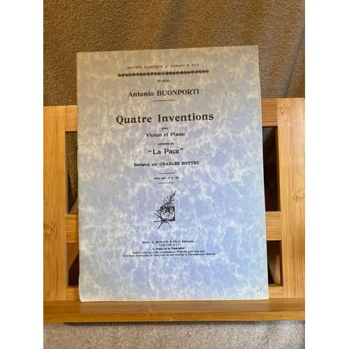 Antonio Buonporti Quatre Inventions Partition Violon Piano Ch. Bouvet Ed. Durand N°9660